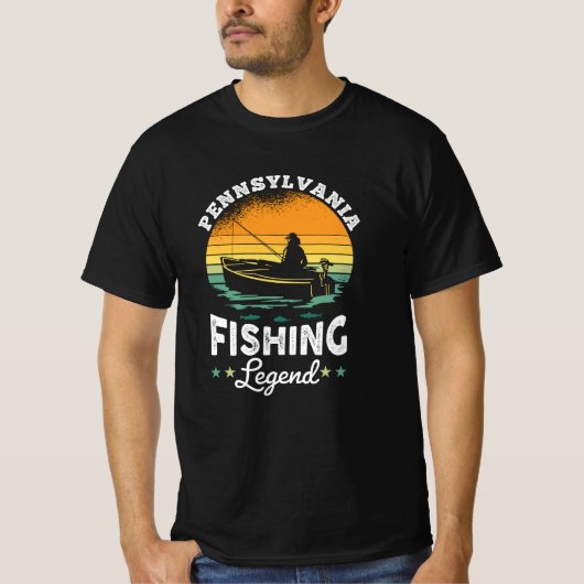 Pennsylvania Fishing Legend USA Fisher Gips T-Shirt (Vorderseite)