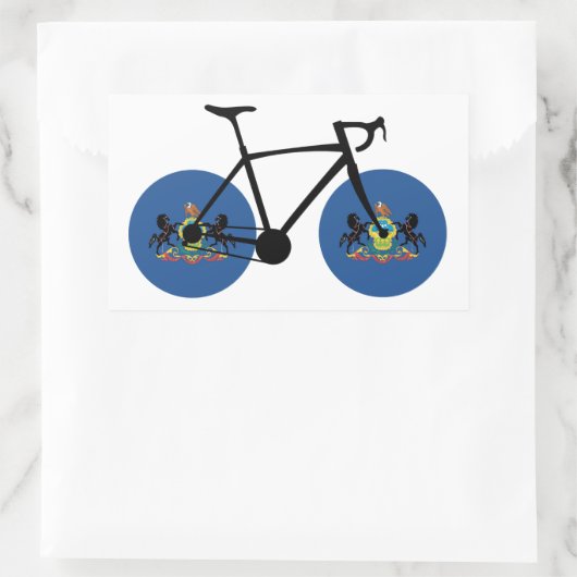 Pennsylvania Flag Cycling Rechteckiger Aufkleber (Tasche)