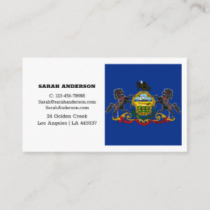 Pennsylvania Flag Elegante Business Cards / USA Visitenkarte