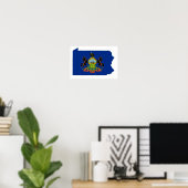 Pennsylvania Flag Karte Poster (Heimbüro)