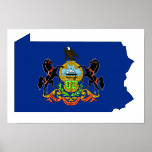 Pennsylvania Flag Karte Poster