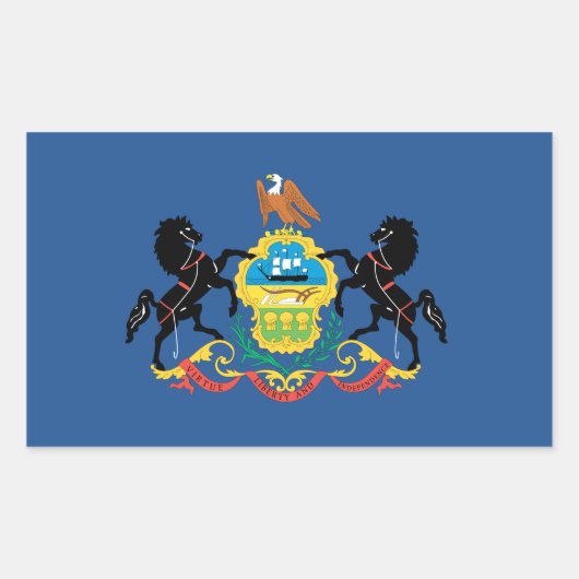 Pennsylvania Flag Rechteckiger Aufkleber (Vorderseite)