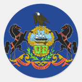 Pennsylvania Flag Runder Aufkleber (Vorderseite)