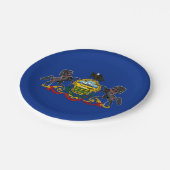 Pennsylvania Flag Teller, Party, Pennsylvania Pappteller (Schrägansicht)