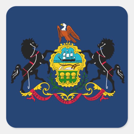 Pennsylvania-Flagge Quadratischer Aufkleber (Vorderseite)