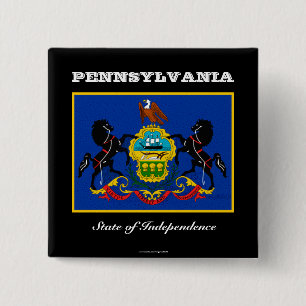 Pennsylvania-Flagge und Slogan Button