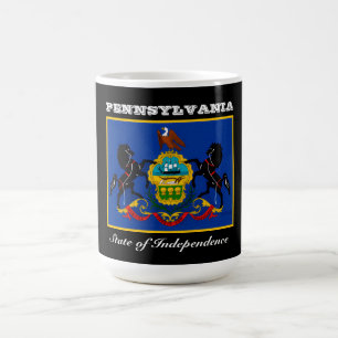 Pennsylvania-Flagge und Slogan Kaffeetasse
