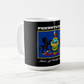 Pennsylvania-Flagge und Slogan Kaffeetasse (Vorderseite Links)