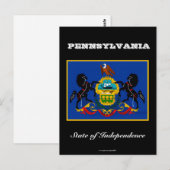 Pennsylvania-Flagge und Slogan Postkarte (Vorne/Hinten)