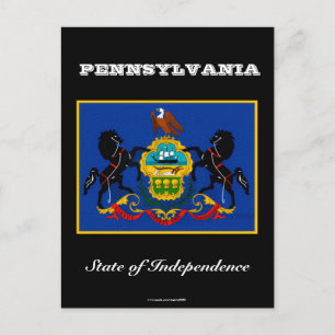 Pennsylvania-Flagge und Slogan Postkarte