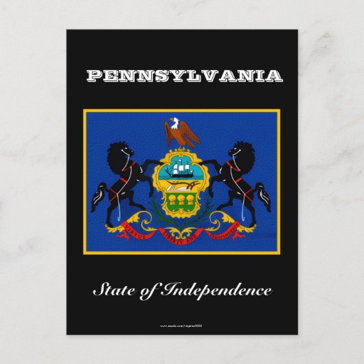 Pennsylvania-Flagge und Slogan Postkarte (Vorderseite)