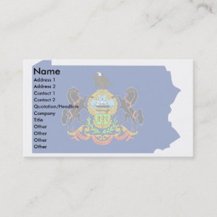 Pennsylvania-Flaggen-Karte Visitenkarte