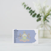 Pennsylvania-Flaggen-Karte Visitenkarte (Stehend Vorderseite)