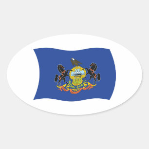 Pennsylvania-Flaggenaufkleber Ovaler Aufkleber