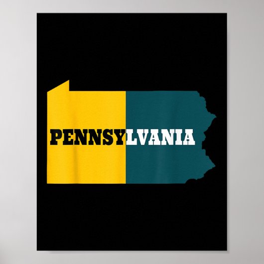 Pennsylvania Football Map Funny Game Fan Poster (Vorne)