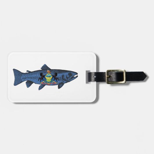 Pennsylvania-Forelle fischen Gepäckanhänger (Vorderseite horizontal)