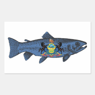 Pennsylvania-Forelle fischen Rechteckiger Aufkleber