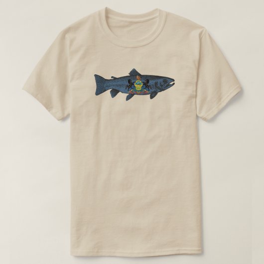 Pennsylvania-Forelle fischen T-Shirt (Design vorne)
