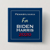 Pennsylvania für BIDEN HARRIS 2020 Square Button (Vorderseite)