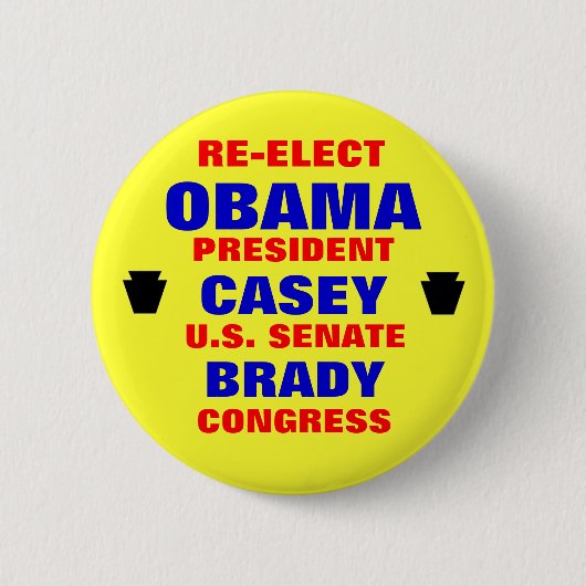 Pennsylvania für Obama Casey Brady Button (Vorderseite)