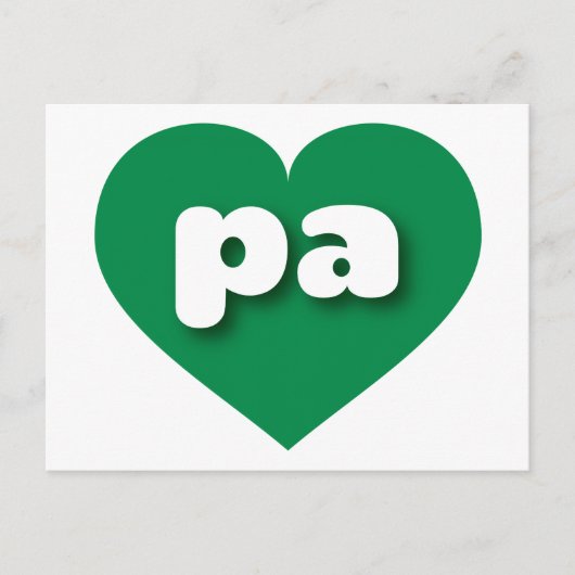 Pennsylvania - Grünes Herz - I Liebe pa Postkarte (Vorderseite)
