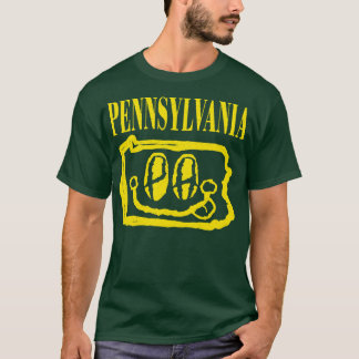 Pennsylvania Grunge lächelnd Gesicht schwarzen Hin T-Shirt