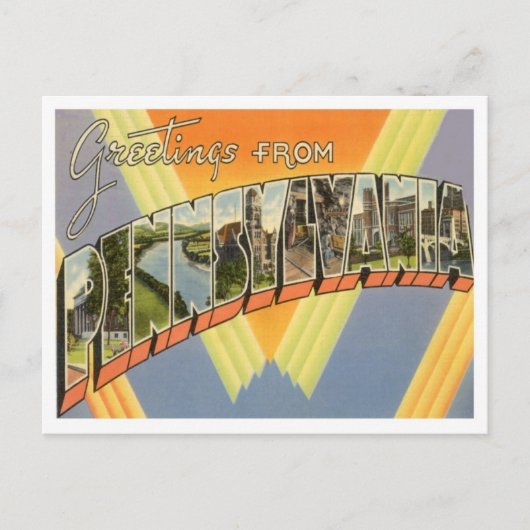 Pennsylvania - Grüße von US-Staaten Postkarte (Vorderseite)