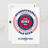 Pennsylvania, Harrisburg PA, Patriotic Monogram Postkarte (Vorne/Hinten)
