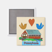 Pennsylvania Heart Bird, koloniale Brücke Magnet (Vorderseite/Rückseite)