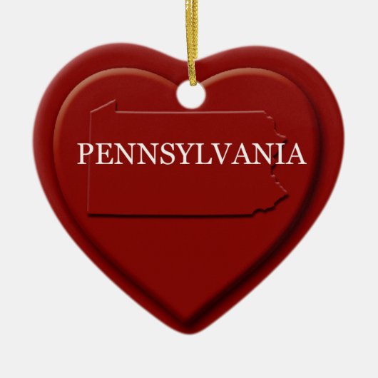 Pennsylvania Herzkarte Weihnachtsschmuck (Vorne)
