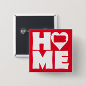 Pennsylvania Home Heart State Button Badge Pin (Vorne & Hinten)