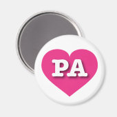 Pennsylvania Hot Pink Heart - I Liebe PA Magnet (Vorderseite/Rückseite)