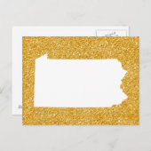Pennsylvania in den Glitzer Weiß und Gold Postkarte (Vorne/Hinten)