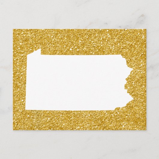 Pennsylvania in den Glitzer Weiß und Gold Postkarte (Vorderseite)