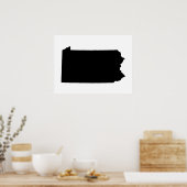 Pennsylvania in Schwarz und Weiß Poster (Küche)