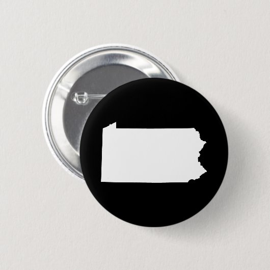 Pennsylvania in Weiß und Schwarz Button (Vorne & Hinten)
