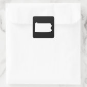 Pennsylvania in Weiß und Schwarz Quadratischer Aufkleber (Tasche)