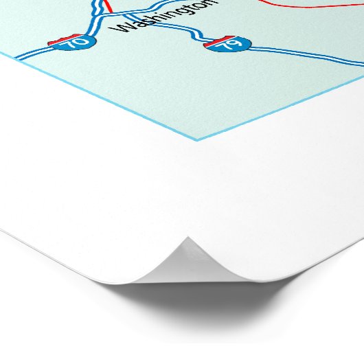 Pennsylvania Interstate Map drucken Poster (Ecke)