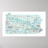 Pennsylvania Interstate Map drucken Poster (Vorne)
