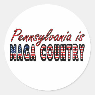 Pennsylvania ist MAGA Country Trump Trucker Hat Runder Aufkleber