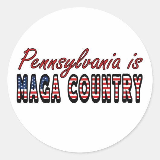 Pennsylvania ist MAGA Country Trump Trucker Hat Runder Aufkleber (Vorderseite)