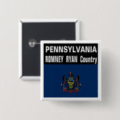 PENNSYLVANIA ist Romney Ryan Land-Knopf Button (Vorne & Hinten)