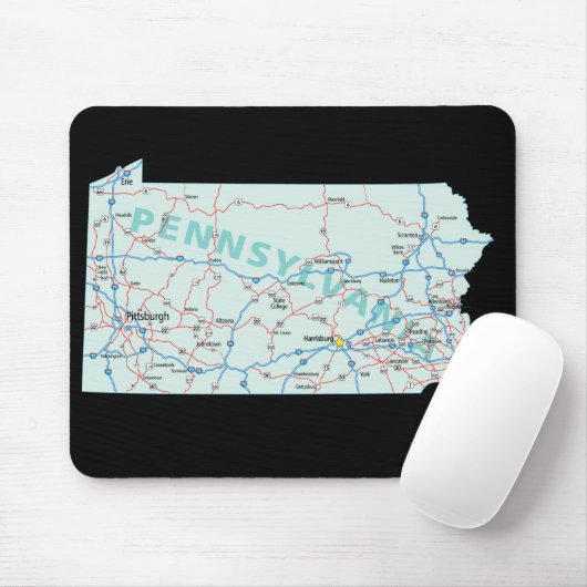 Pennsylvania Karte Mousepad (Mit Mouse)
