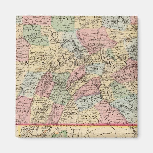 Pennsylvania Karte von Mitchell Magnet (Vorne)