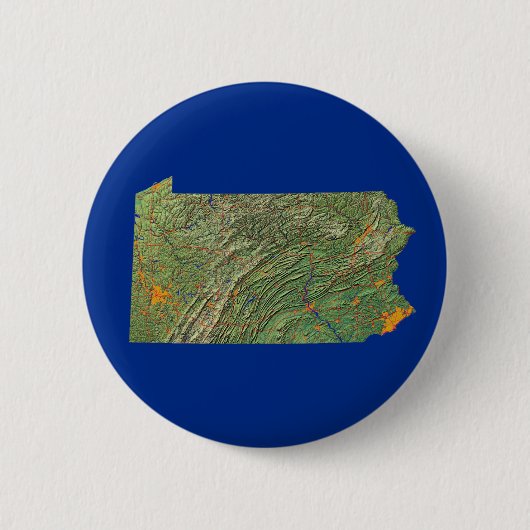 Pennsylvania-Karten-Knopf Button (Vorderseite)