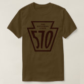 Pennsylvania Keystone Area Code 570 Brown T-Shirt (Design vorne)