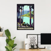 Pennsylvania Keystone Junge Mädchen und Hund Reise Poster (Heimbüro)
