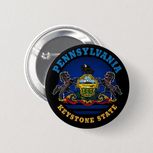 PENNSYLVANIA KEYSTONE STAAT FLAG BUTTON (Vorne & Hinten)