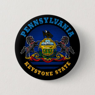 PENNSYLVANIA KEYSTONE STAAT FLAG BUTTON