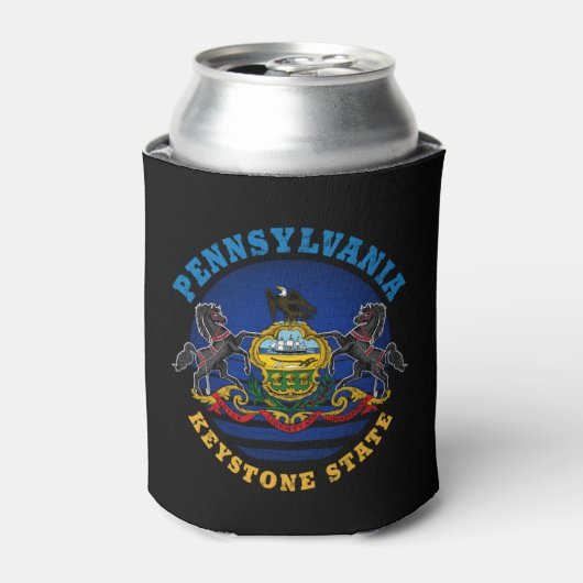 PENNSYLVANIA KEYSTONE STAAT FLAG DOSENKÜHLER (Kanne Vorderseite)